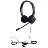   Jabra Evolve 20 On Ear headset Vezetékes Stereo Fekete mikrofon zajelnyomás Headset, Hangerő szabályozás Számítógép