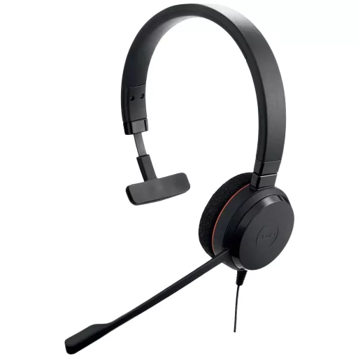 Jabra Evolve 20 On Ear headset Vezetékes Mono Fekete mikrofon zajelnyomás Headset, Hangerő szabályozás Számítógép