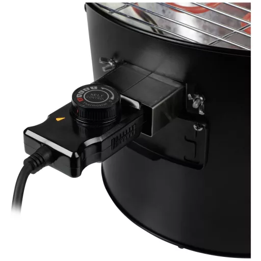 Princess 112240 Grillsütő Faszenes, Elektromos Visszajelző lámpa, fokozatmentes hőmérséklet szabályozó Grillező felület (átmérő)=320 mm Fekete