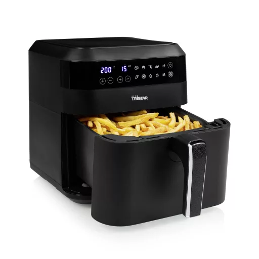 Tristar FR-6999 Forrólevegős fritőz 6 l 1700 W Kijelzővel, Időzítő funkció, Túlhevülés elleni védelem Fekete