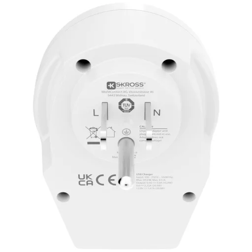 Skross 1.500292 Úti adapter Country Adapter World to US USB C20PD