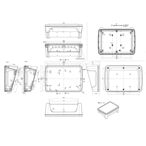 Bopla BoPad BOP 7.0 P-9005-SET Pultos műszerdobozok (H x Sz x Ma) 215 x 150 x 75.70 mm ABS Fekete (RAL 9005) 1 db