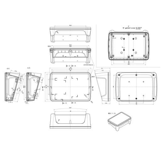 Bopla BoPad BOP 7.0 P-9016-SET Pultos műszerdobozok (H x Sz x Ma) 215 x 150 x 75.70 mm ABS Fehér (RAL 9016) 1 db