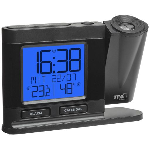 TFA Dostmann 60.5017.01 Rádiójel vezérlésű Ébresztőóra Fekete Riasztási idők 1