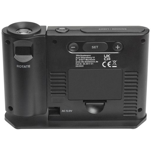 TFA Dostmann 60.5017.01 Rádiójel vezérlésű Ébresztőóra Fekete Riasztási idők 1