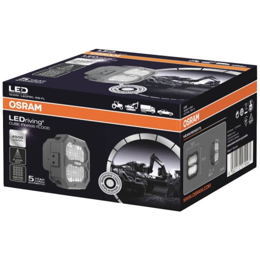 Osram Automotive Munkafényszóró 12 V, 24 V LEDriving® Cube PX4500 Flood LEDPWL 109-FL Széles távvilágítás (Sz x Ma x Mé) 68.4 x 113.42 x 117.1 mm 4500 lm 6000 K