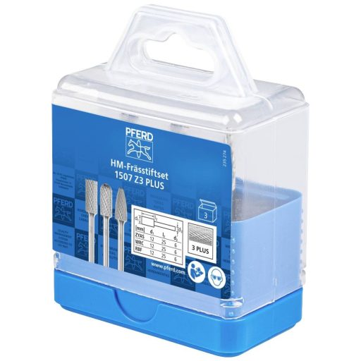 PFERD TOOLS 21901507 Maróstift készlet Keményfém 12 mm Szár átmérő 6 mm
