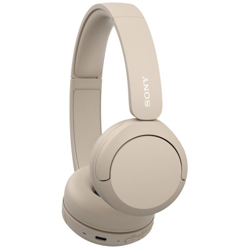 Sony WH-CH520 On Ear headset Bluetooth® Stereo Bézs mikrofon zajelnyomás Elemtöltés kijelzés, Headset, Személyre szabható hang, Hangerő szabályozás, Forgatható