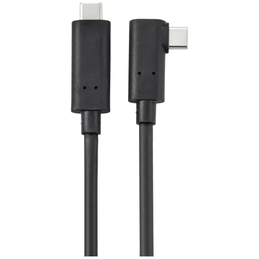 Renkforce Üvegszál USB C kábel USB 3.2 Gen2 USB-C® dugó egyoldalt hajlított 10.00 m Fekete RF-5625884