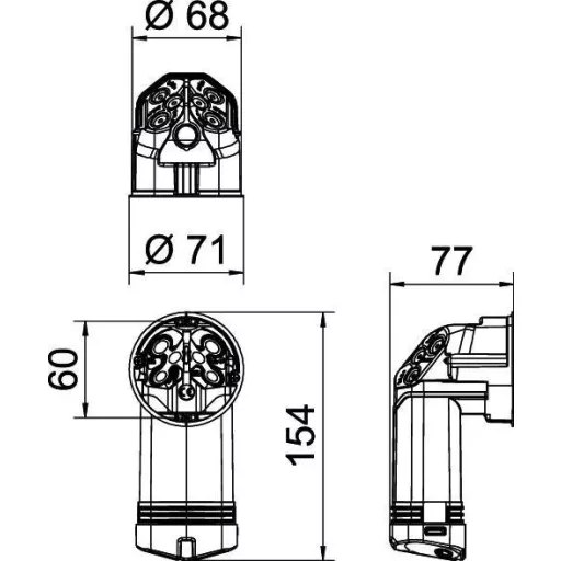 OBO Bettermann 2003828 Elektronikai doboz halogénmentes (Ø x H) 68 mm x 154 mm 10 db
