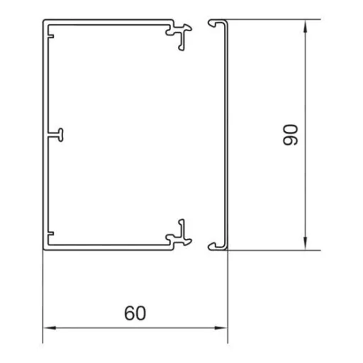 Hager LF6009007035 Kábelcsatorna (H x Sz x Ma) 2000 x 90 x 60 mm 2 m Szürke