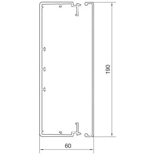 Hager LF6019007035 Kábelcsatorna (H x Sz x Ma) 2000 x 190 x 60 mm 2 m Szürke