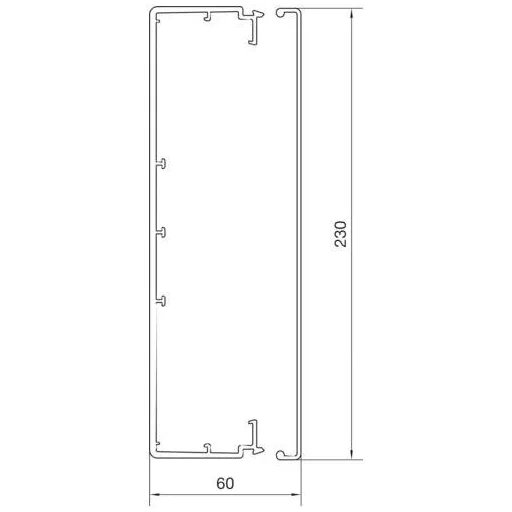 Hager LF6023007035 Kábelcsatorna (H x Sz x Ma) 2000 x 230 x 60 mm 2 m Szürke
