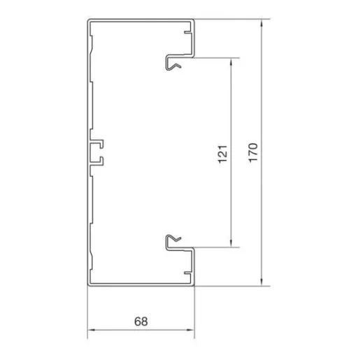 Hager BRA651701BELN Parapet csatorna Alsó rész (H x Sz) 2000 mm x 170 mm Alumínium 2 m