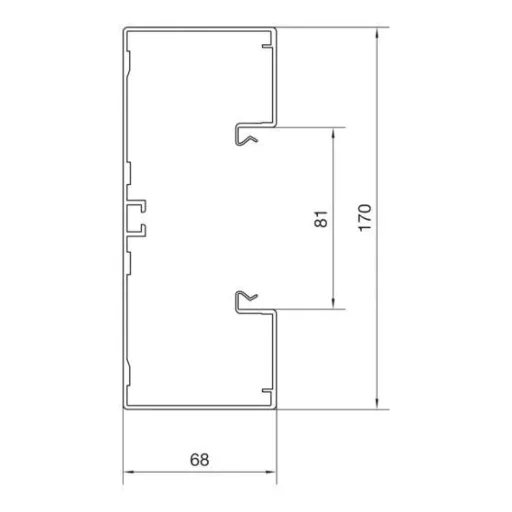 Hager BRA651701ELN Parapet csatorna Alsó rész (H x Sz) 2000 mm x 170 mm Alumínium 2 m