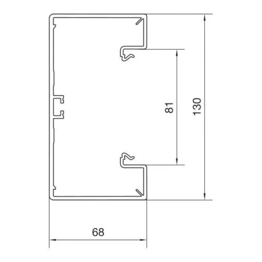 Hager BR6513017035 Parapet csatorna Alsó rész (H x Sz) 2000 mm x 130 mm Szürke 2 m