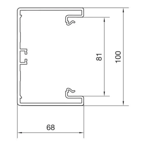 Hager BR6510017035 Parapet csatorna Alsó rész (H x Sz) 2000 mm x 100 mm Szürke 2 m