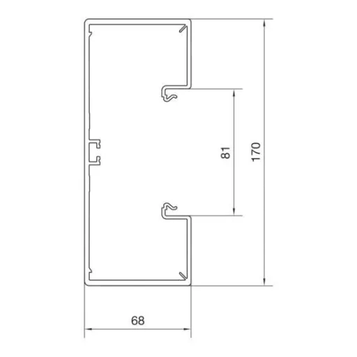 Hager BR6517019011 Parapet csatorna Alsó rész (H x Sz) 2000 mm x 170 mm Fekete 2 m