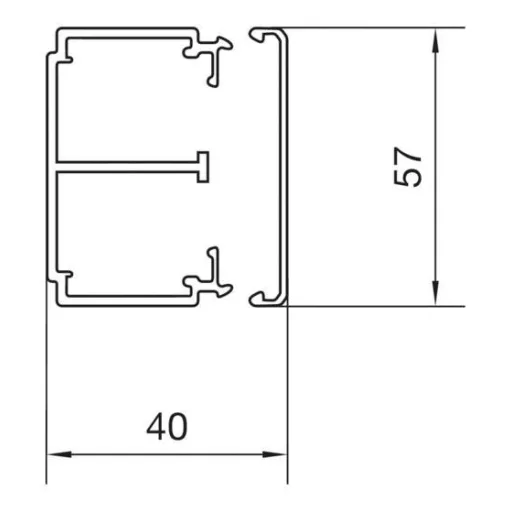 Hager LF4006109016 Kábelcsatorna (H x Sz x Ma) 2000 x 57 x 40 mm 2 m Fehér