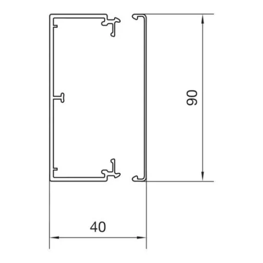 Hager LF4009009016 Kábelcsatorna (H x Sz x Ma) 2000 x 90 x 40 mm 2 m Fehér