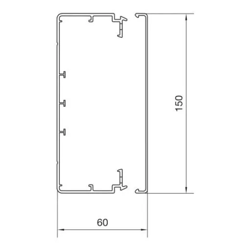 Hager LF6015009016 Kábelcsatorna (H x Sz x Ma) 2000 x 150 x 60 mm 2 m Fehér