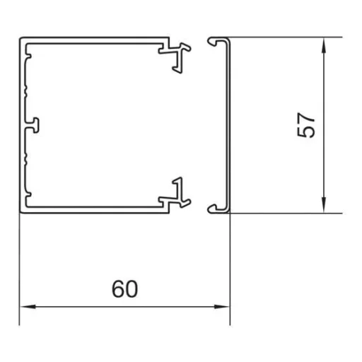 Hager LF6006009016 Kábelcsatorna (H x Sz x Ma) 2000 x 57 x 60 mm 2 m Fehér