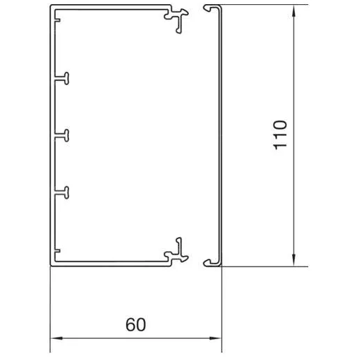 Hager LF6011009016 Kábelcsatorna (H x Sz x Ma) 2000 x 110 x 60 mm 2 m Fehér