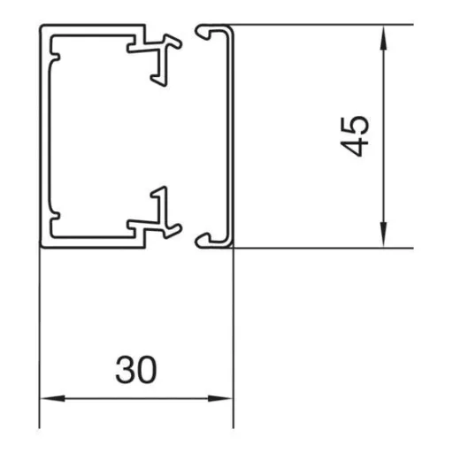 Hager LFH3004509016 Kábelcsatorna (H x Sz x Ma) 2000 x 45 x 30 mm Fehér 2 m