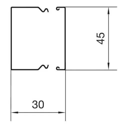 Hager LFS3004509016 Kábelcsatorna (H x Sz x Ma) 2000 x 45 x 30 mm Fehér 2 m