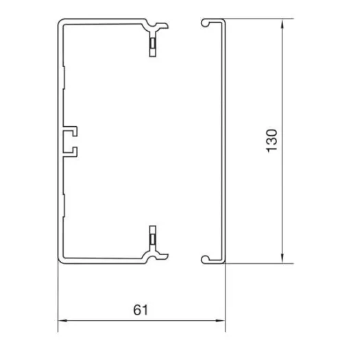 Hager FB6013009016 Kábelcsatorna (H x Sz x Ma) 2000 x 130 x 61 mm 2 m Fehér