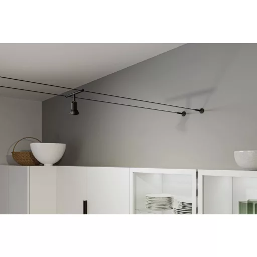 Paulmann Wire Corduo Wall Mount Set 94602 Kisfeszültségű köteles rendszer elemek Fali tartó Fekete (matt)