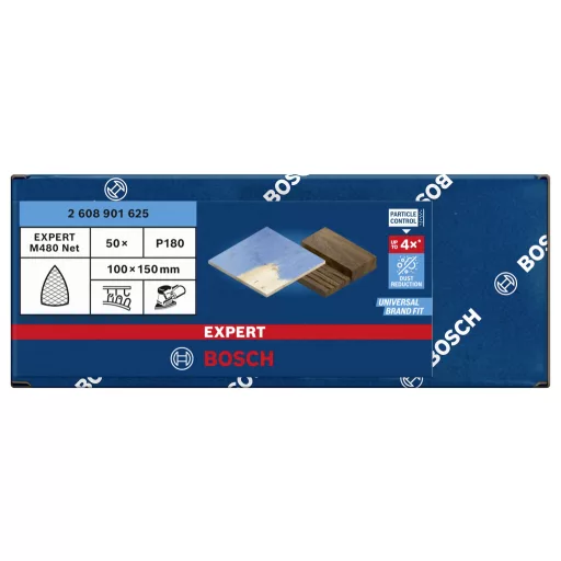 Bosch Accessories 2608901625 Csiszolóháló multi csiszolóhoz Szemcsézet 180 (H x Sz) 150 mm x 100 mm 50 db