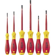  VDE egyenes-/kereszt (PZ) csavarhúzó készlet, 6 részes, Wiha SoftFinish electric slimFix 36205