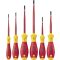 VDE egyenes-/kereszt (PZ) csavarhúzó készlet, 6 részes, Wiha SoftFinish electric slimFix 36205