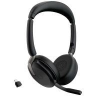   Jabra Evolve2 65 Flex Link380c UC On Ear headset Bluetooth® Stereo Fekete Noise Cancelling Headset, Mikrofon némítás, Hangerő szabályozás, Indukció,