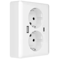   2USB 2U-449221 Süllyeszthető doboz USB-C®-vel, USB töltőkimenettel Fehér (fényes)