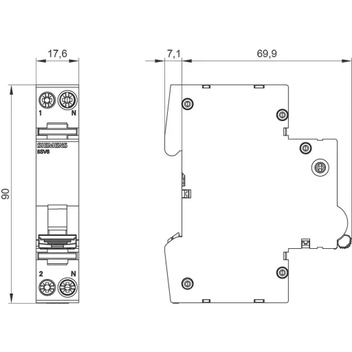 Siemens 5SV60166GV13 5SV6016-6GV13 Tűzvédelmi kapcsoló
