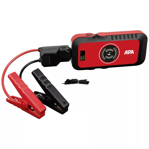 APA Gyorsindító rendszer Powerpack 16 Ah LiFePO4 16444 Indulási segédáram=600 A 1 db 12 V-os kimenet, SOS jelzőfény, Póluscssere elleni- és elektronika