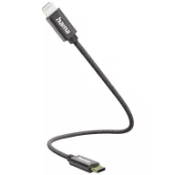   Hama USB töltőkábel USB 2.0 Apple Lightning dugó, USB-C® dugó 0.20 m Fekete 00201601