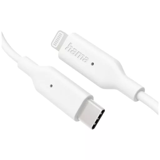 Hama USB töltőkábel USB 2.0 Apple Lightning dugó, USB-C® dugó 1.00 m Fehér 00201598