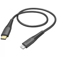   Hama USB töltőkábel USB 2.0 Apple Lightning dugó, USB-C® dugó 1.50 m Fekete 00201602