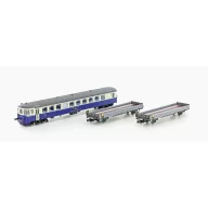   Lemke LC96009 N 3 kocsis rakodóvonat, vezérlőkocsi BDt+2x BLS ráhajtható kocsi