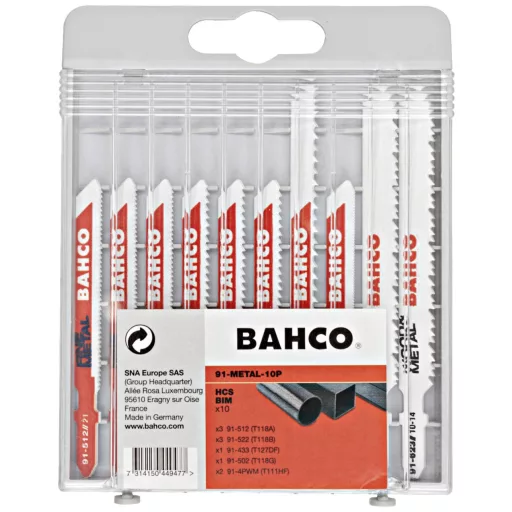 Bahco 91-METAL-10P Homorítófűrészlap készlet fémhez, 10 db 1 készlet