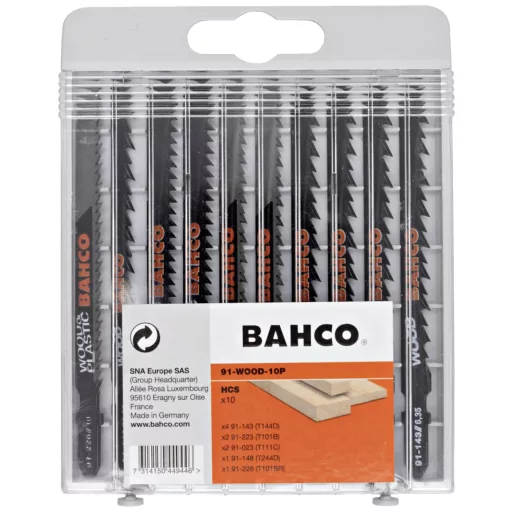 Bahco 91-WOOD-10P Szúrófűrészlap készlet fához és műanyaghoz, 10 db 1 készlet
