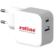   Roline USB-s töltőkészülék 38 W 1x USB-A, 1x USB-C® Power Delivery Fehér Beltér