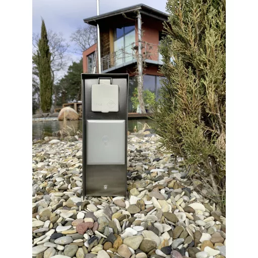 BOLD 10425 Kerti elosztó 3 részes Nemesacél Vezeték nélkül, Kapcsolóval, Időzítővel, Alkalmazással vezérelhető, Programozható