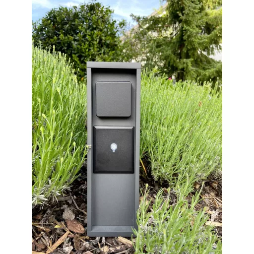 BOLD 10620 Kerti elosztó 3 részes Antracit Vezeték nélkül, Kapcsolóval, Időzítővel, Alkalmazással vezérelhető, Programozható