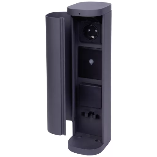 BOLD 10636 Kerti elosztó 2 részes Antracit Vezeték nélkül, Kapcsolóval, Időzítővel, Alkalmazással vezérelhető, Programozható