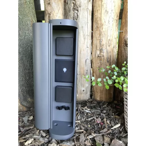 BOLD 10636 Kerti elosztó 2 részes Antracit Vezeték nélkül, Kapcsolóval, Időzítővel, Alkalmazással vezérelhető, Programozható