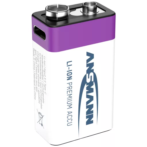 USB-C® akku Ansmann E-Block USB-C Lítiumion 9 V 400 mAh 1 db